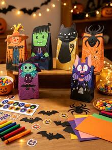 26/13pcs Halloween-Themed Party Wrapping Paper Bags, Halloween Witch, Spider, Scarecrow Pattern Gift Wrapping Bags With Stickers, Trick-Or-Treating Gift Wrapping, Holiday Gift Wrapping, Suitable For Halloween Party Decorations, Home Baking Packaging. - View 3