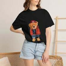 Women T-Shirts - 黑色 - 查看 3