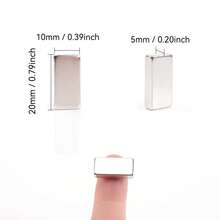20pcs Neodymium Bar Magnets, 20X10X5mm, 10*10*5mm, N35 Rare Earth Neodymium Magnets , Suitable For Office, Fridge, Kitchen - 20pcs - View 2