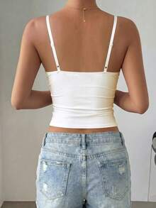 Women's Solid Color Vacation Shapewear Camisole Casual White Summer - White - View 9