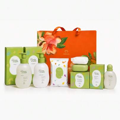 Natura Kit Mamãe e Bebê com Saboneteira (6 unidades, ITENS NA DESCRIÇÃO)