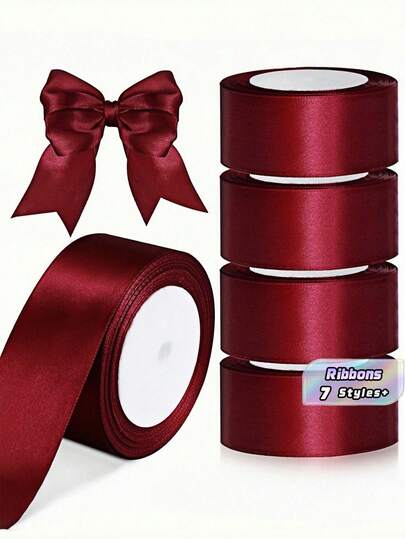 1 Roll 22m Double-Sided Satin Ribbon, Gift Wrapping Ribbon, Sewing Supplies, Red Ribbon, Can Be Used For Handmade Decorative Bows; Can DIY Rose Shapes, Used For Gift Boxes, Cake Decoration, Wedding Tables And Chairs, Floral Arrangements And Door Decor, Can Be Used As Bridal Accessories, Wedding Favors; Suitable For Autumn Decoration, Christmas Decoration, Suitable For Schools, Practical Back To School Supplies, Also Can Be Used For Clothing Weaving, Exquisite Atmosphere, Home, Campus Dormitory Handmade Decoration Multi-Purpose.