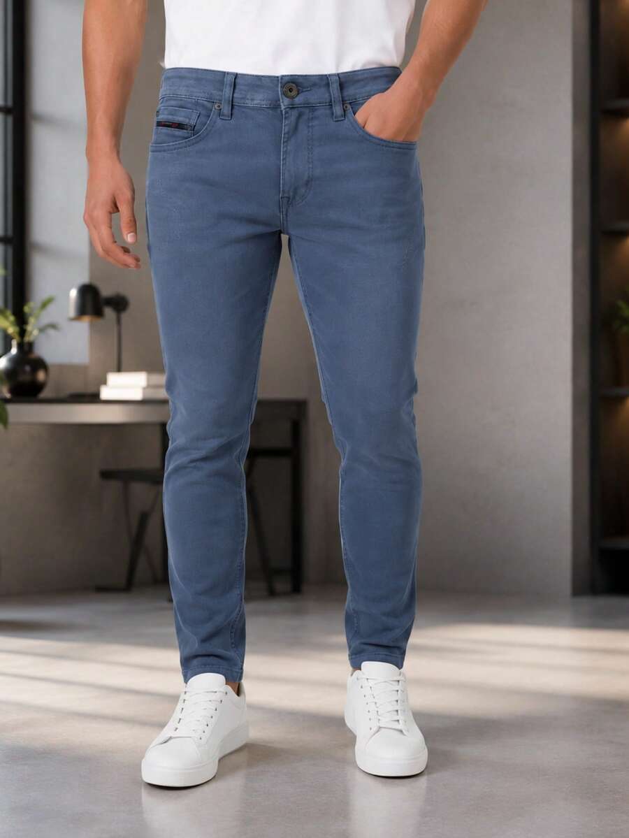 Men Jeans - Dusty Blue - View 1