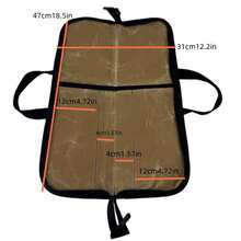 1Pc Large Capacity Handheld Scratch Resistant Thickened Long Shape Washed Canvas Portable Waterproof Dustproof Storage Pouch For Outdoor Camping Hiking Picnic Kitchen Knives Utensils - Multicolor - View 3