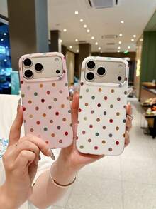 KOOLIFE 1件裝奢華可愛彩色波點冰川紋理柔軟手機殼，相容 iPhone 18 Pro/18 Pro Max/17 Pro Max/17 Pro/17/16 Pro Max/16 Pro/16/15 Pro Max/15 Pro... - 淺紫底金屬紫波點 - 查看 7