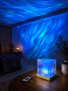 Geometric Square RGB Lamp, Aurora Or Water Ripple Style With Touch Control - Multi-color light - View 2