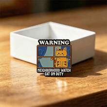 1 Pc Of Funny Home Orange Cat Enamel Brooch Monitoring Window Office Chair Cute Cat Clothing Pin Canvas Bag Decoration - Multicolor - View 10