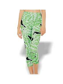 Alo Yoga Socks & Leggings 2 Pieces Set Breathable Quick Dry - Grey+Green/white/black - View 3