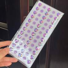 Multi-Color Gem Stickers - Heart-Shaped 3D Shiny Self-Adhesive Decorative Stickers, Suitable For Handmade Crafts, DIY Diamond Stickers, Phone, Laptop, Tablet Decoration, Birthday Gift Handmade Materials, Multi-Color Mixed, 3D Effect, Glossy Surface, Handmade, Scrapbook DIY Creative Stickers - Multicolor - View 7