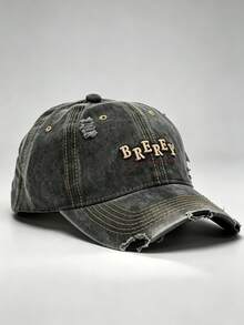1 pieza Gorra de béisbol lavada con letra bordada para hombres, diseño ajustable, adecuada para senderismo, escalada, viajes y protección solar - A - Ver 14