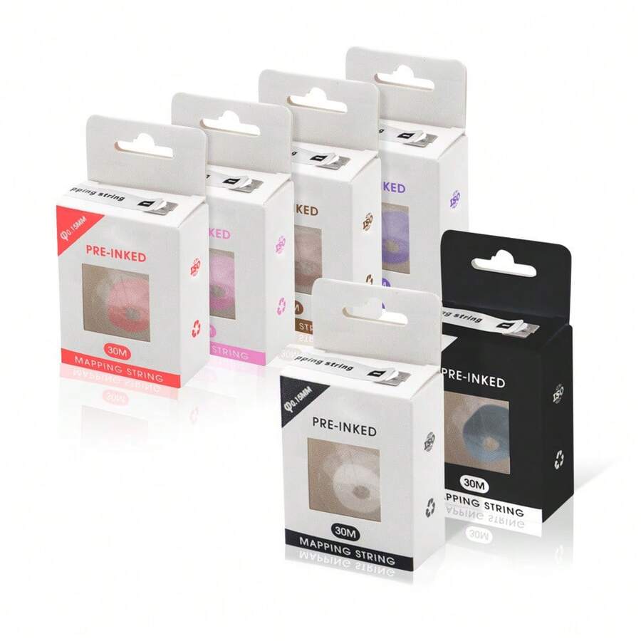 30m Schwarz/Weiß/Rosa Positionierungslineal, 0,15mm Feinlinien-Positionierungslineal, geeignet für Augenbrauen-Tätowierung, Lippen-Tätowierung, Lippen-Schönheitswerkzeuge, Wimpern-Schönheitswerkzeuge - Verschiedenfarbig - Übersicht 1
