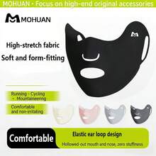 1pc Moiran Summer Ice Silk Face Mask, Comfortable Material Non-Irritating To Skin, Fits Face Contour Closely, Balances Protection And Aesthetics, Unisex, Suitable For Running, Cycling, Hiking And Other High-Intensity Outdoor Activities, Sun Protection While Ensuring Breathability, Women's Face Mask/Breathable Face Mask/Breathable Mask - Conventional - View 10