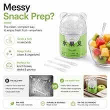 Disposable Plastic Fruit Forks - Multifunctional Salad & Skewer Tools, Canned Household & Commercial Use, Stylish Slub Pattern - A - View 7