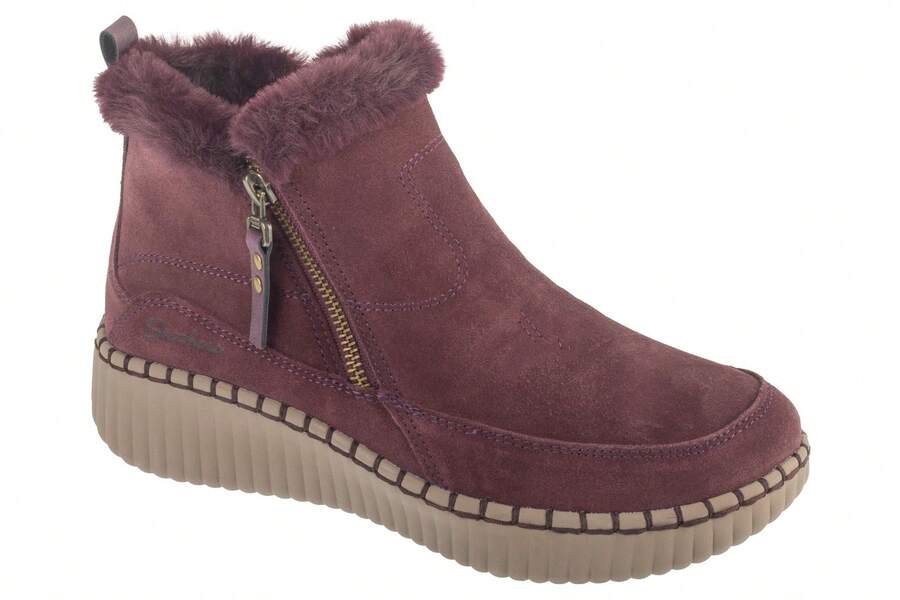 Skechers Wilshire Blvd - Fresh Zip - Burgundy Winter Boots Womens - Maroon - View 1