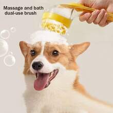 2 Peças Conjunto de Escova de Limpeza e Massagem para Animais de Estimação, Escova de Banho para Cachorro, Suprimentos de Higiene para Animais de Estimação, Escova Slicker, Escova de Banho para Cachorro com Dispensador de Shampoo Integrado/Escova de Higiene para Animais de Estimação/Conjunto de Suprimentos de Limpeza Adequado para Cães e Gatos de Pelo Longo e Curto - Visão 4