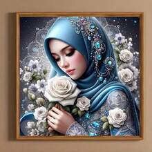 1 قطعة مجموعة رسم الماس 5D DIY بنمط امرأة جميلة - فن الماس الكامل الدائري، حرفة الفسيفساء، ديكور جدار المنزل، بدون إطار - بدون إطار - مشاهدة 3