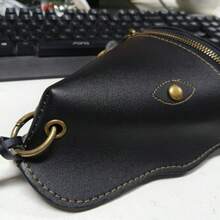 1Pc Retro Cowhide Mini Waist Belt Bag, 3D Cow Head Shape With Metal Ring, Large Capacity Wear Resistant For Western Style Outdoor Riding - Multicolor - View 11