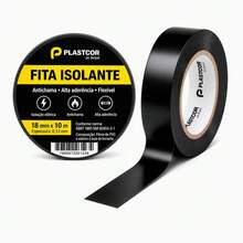 Kit 9 Fitas Isolantes Eleétrica 18mm x 10m PVC Antichama Alta Aderência Flexível Uso Elétrico - 3 pacotes - 9 peças - Visão 5