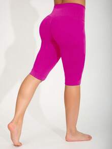 Spring/Summer Fashion Elegant Women's Minimalist Black Short Tight Leggings, Daily Commute Outing Base Layer Socks, Casual Sports Walking Bermuda Pants, Fitness Training Running Pants, High Elasticity Soft Comfortable Squatting Gymnastics Shaping Butt-Lifting Yoga Pants, Outdoor Vacation - Multicolor - View 34