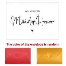 "Will You Be My Bridesmaid" Cards Set, Elegant Minimalist Style, Bridesmaid Cards, Maid Of Honor Cards, Matron Of Honor Card, Foldable White Proposal Cards, Wedding Party Supplies (Random Envelopes) - Multicolor - View 10
