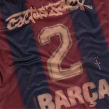 Travis Scott X Nike Barcelona SS25 Retro Football Jersey With Chest Crest Unisex - Burgundy - View 4