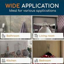 30/20/10/5pcs Transparent Adhesive Wall Hooks | Stainless Steel Rust-Proof Hooks With Transparent Adhesive Pads! No Drilling Required, Waterproof And Oil-Resistant - Perfect For Bathroom, Kitchen And Dorm! Strong Load-Bearing, Can Hang Towels, Bags And Kitchen Utensils - Essential Home Organization Tool! - Default - View 4