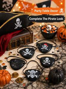 1 peça/6 peças Tapa-olho de Pirata de Halloween, 6 Estilos, Acessório de Fantasia de Caveira e Ossos Cruzados, Presente de Festa de Interpretação de Papéis, Adereço de Fantasia de Baile de Máscaras, Tema de Pirata Gótico Vintage, Suprimentos de Festa de Halloween, Acessório de Cabine de Fotos de Festival de Carnaval (Estilo Aleatório Enviado) - máscara de brinquedo de pirata de Halloween - Visão 4