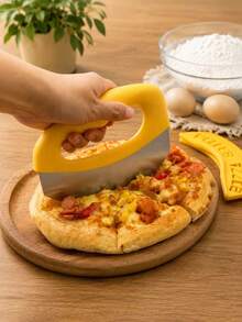 1pc Stainless Steel Pizza Slicer With Lid And Guard - Multi-Functional Vegetable Salad Chopper, Multi-Functional Baking Tool - Multicolor - View 8