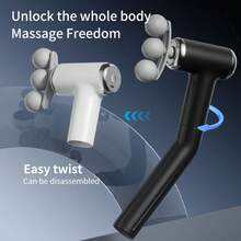 1pc Rechargeable 1200mAh*2 Multifunctional Handheld Massage Gun Detachable Extension Handle Design Interchangeable Massage Heads Quiet Portable Body Relax Massager Body Relax Tool For Gym Office Daily Use - View 9