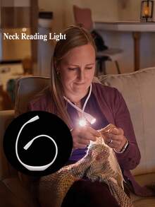 Neck-Worn/Wearable Light, Equipped With 360-Degree Rotatable LED Reading Light And Three-Level Adjustable Brightness. Suitable For Bedside Table, Office And Home Environment. Can Be Used As Bedside Lamp Or Desk Lamp; Modern Design; Durable Material - A - View 2