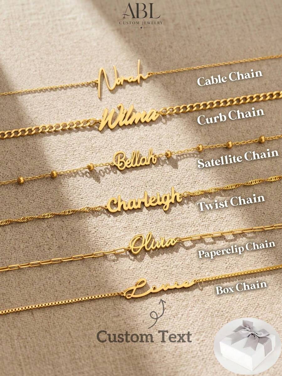 Personalized Name Bracelet, Customized Gold Name Bracelet, Minimalist Style Name Bracelet, Mother's Day Gift, Bridesmaid Gift, Personalized Jewelry - Multicolor - View 1