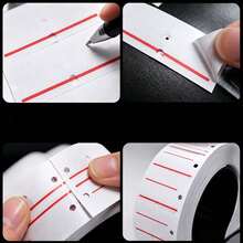 20pcs White With Red Line Self-Adhesive Price Label Stickers, Super Strong Adhesion Single-Line Price Gun Paper, Suitable For Retail Stores, Supermarkets, Offices And Home Organization Marking Multi-Purpose Pricing Labels/Book Labels/Student Supplies - 20 Rolls - View 4