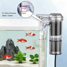 New Mini Hanging Aquarium Filter, USB Interface, 2.5W, 250H/L Flow Rate, Suitable For Fish Tanks Under 30cm - Black - View 6