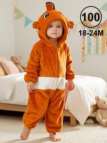 1Pc Baby Cartoon Animal Pattern Flannel Comfortable And Cute Autumn And Winter Products,Suitable For Everyday Use - Multicolor - View 24
