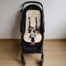 1pc Quilted Printed Thin All-Season Breathable Comfortable Skin-Friendly Soft Baby Stroller Seat Cushion - Red Rose - View 4