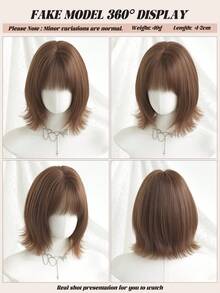 NAMM 12 Inch Tea-Brown Short Curly Wigs For Women ,Soft Silky Heat-Resistant Synthetic Fiber Wigs For Daily Use, Perfect For Holidays Music Festivals Celebrations-Sakura Celebrations Glam & Party Street Wear Photography Use(Available In Multiple Colors), Halloween - Multicolor - View 6
