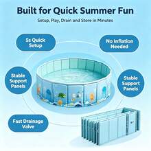 No Inflation / Non-Inflatable, Foldable Pool, Hard Shell, Portable Above-Ground Pool, Quick Setup No Installation, Portable Storage, Foldable Outdoor Water Tank, Suitable For Family Garden, Backyard Summer Water Play, Home Yard, Summer Water Fun - A - View 6