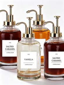 Coffee Syrup Dispenser. Home Storage Dispenser. For Milk, Tea, Syrup, Coffee, Milk Tea Durable Clear Glass Storage Bottle, Home Bar 500ml, Kitchen Utensils. Kitchen Supplies - Clear - View 2