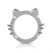 1pc Cat Ear Rhinestone Car Engine Start/Stop Button Ring, Shiny Crystal One-Touch Start Button Decorative Cover Sticker, Cute Sweet Female Car Accessory - Cute Cat Ears - View 16
