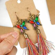 50 piezas Tarjetas de papel kraft para aretes 6*9cm Tarjetas para collares Tarjetas para joyas Tarjetas para aretes Tarjetas para collares y aretes de botón - Negro - Ver 4