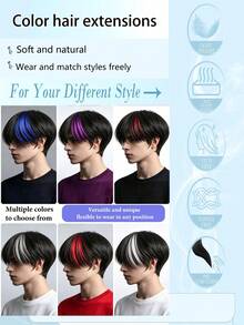Synthetic Hair Clip-In Volume Booster, Short Thick Hair Extension Piece, For Men With Thin Hair To Add Volume, 5 Inches, Multiple Colors - Multicolor - View 11