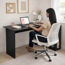 Escritorio en L minimalista negro para home office sin logotipos - Negro1 - Ver 7