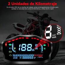 Velocímetro Digital Universal para Motocicleta Tablero Multifuncional con Iluminación LED Repuesto Instrumentos Conducción Diaria Preciso y Fácil Instalación - Negro1 - Ver 10