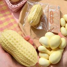 Tachimi 1pc Peanut Stress Ball, Crunchy Squeeze Toy, Soft And Chewy Peanut/Crunchy Squeeze Peanut/Children's Squeeze Peanut, Creamy Soft Touch, Stress Relief Toy, ASMR Sensory Anti-Stress Toy, Children's Birthday Gift, Holiday Gift, Peanut - Multicolor - View 3