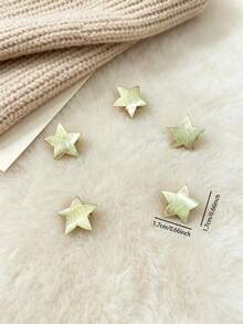 10pcs Women's Alloy Five-Pointed Star Hair Clips Braided Hair Clips Women's Hair Accessories Wedding Hair Accessories Summer Beach Seaside Resort Hair Accessories Hair Clips - Gold - View 4