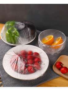 200/100/50/10pcs Stretchable Kitchen Food Wrap, Transparent Food Covers, Dust-Proof Food Lids, Kitchen Storage Accessories, Wardrobe Dust Covers, Refrigerator Storage Accessories, Kitchen Essential Tools, Gift - View 6