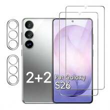 Compatible With Samsung Galaxy S26/S26+/S26Ultra, S25/25+/25 Ultra, S24/S24 Plus/S24 Ultra, High Definition Tempered Glass Screen Protector 3D Transparent, Tempered Glass Transparent High Definition Lens Protector 9H, Scratch-Resistant, Bubble-Free, Camera Lens Protector, Camera Lens Protective Film, Protective Pad, Supports Fingerprint Unlock - Clear - View 7