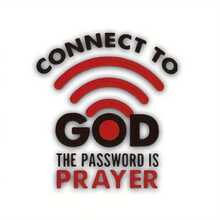Connect To God 密碼是禱告 信仰主題汽車貼紙，創意 WiFi 圖案宗教乙烯基貼花，防水可移除基督徒汽車外裝飾 - 貼紙 - 查看 7