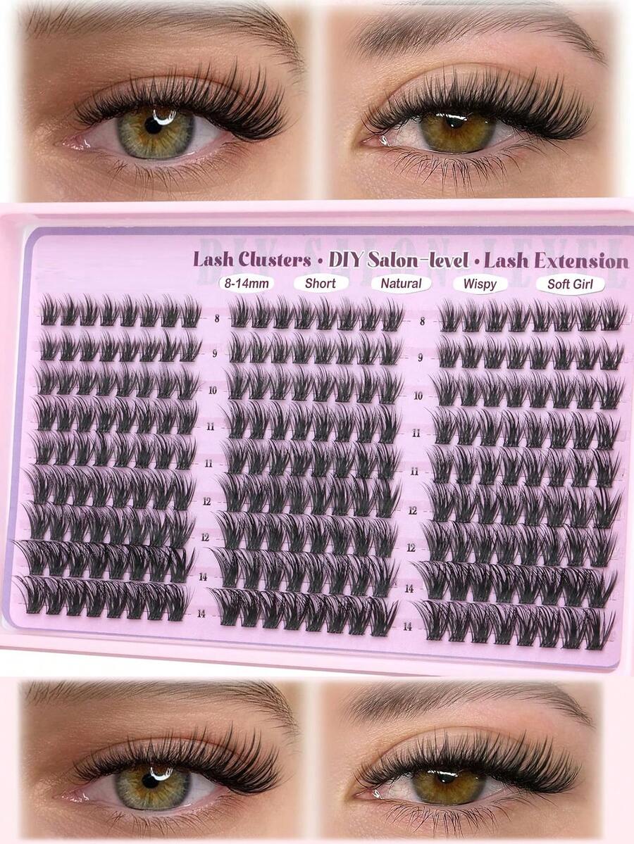 216 Clusters LD Curly Plush Eyelash Clusters Natural Intelligent Eyelash Extensions, Fluffy DIY Eyelash Extensions, Create Natural Look, LD Curly Single Eyelash Fluffy Natural Eyelash Clusters Easy Extension - LC - View 1