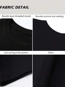 T-shirt unisexe en coton avec imprimé "Angel Virgin", 100% coton, manches courtes, coupe ample, col rond - Noir - Voir 3